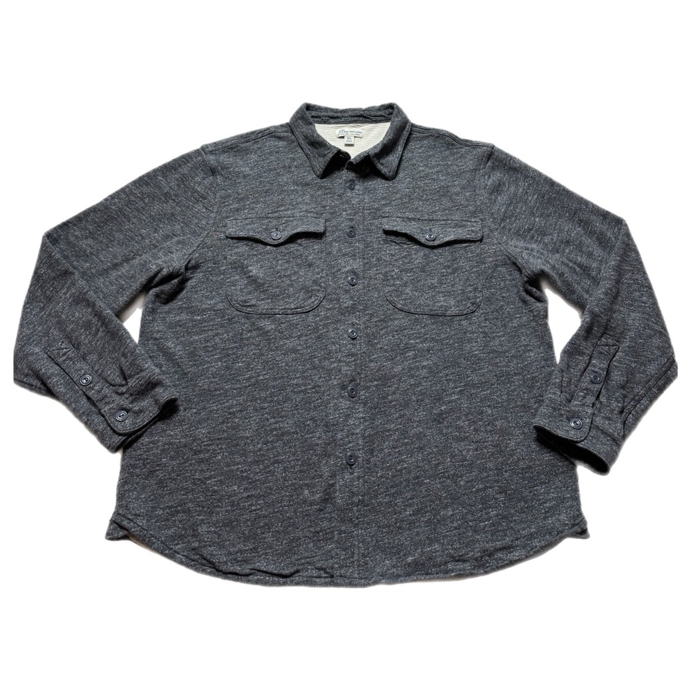 JCREW Men’s Grey Waffle Lined Harbor Button Up Shirt Shacket XL - Picture 1 of 9